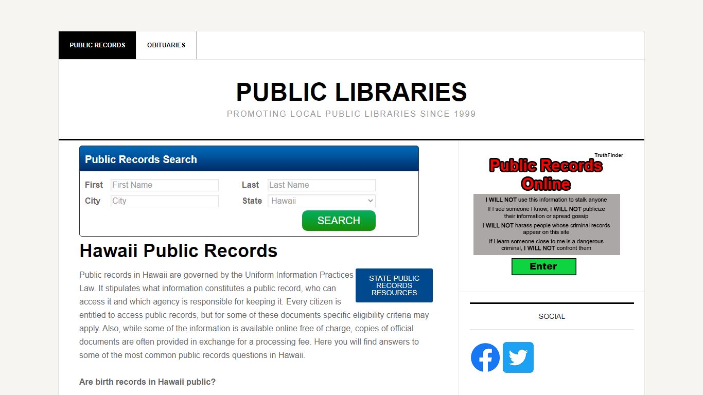 Hawaii Public Records